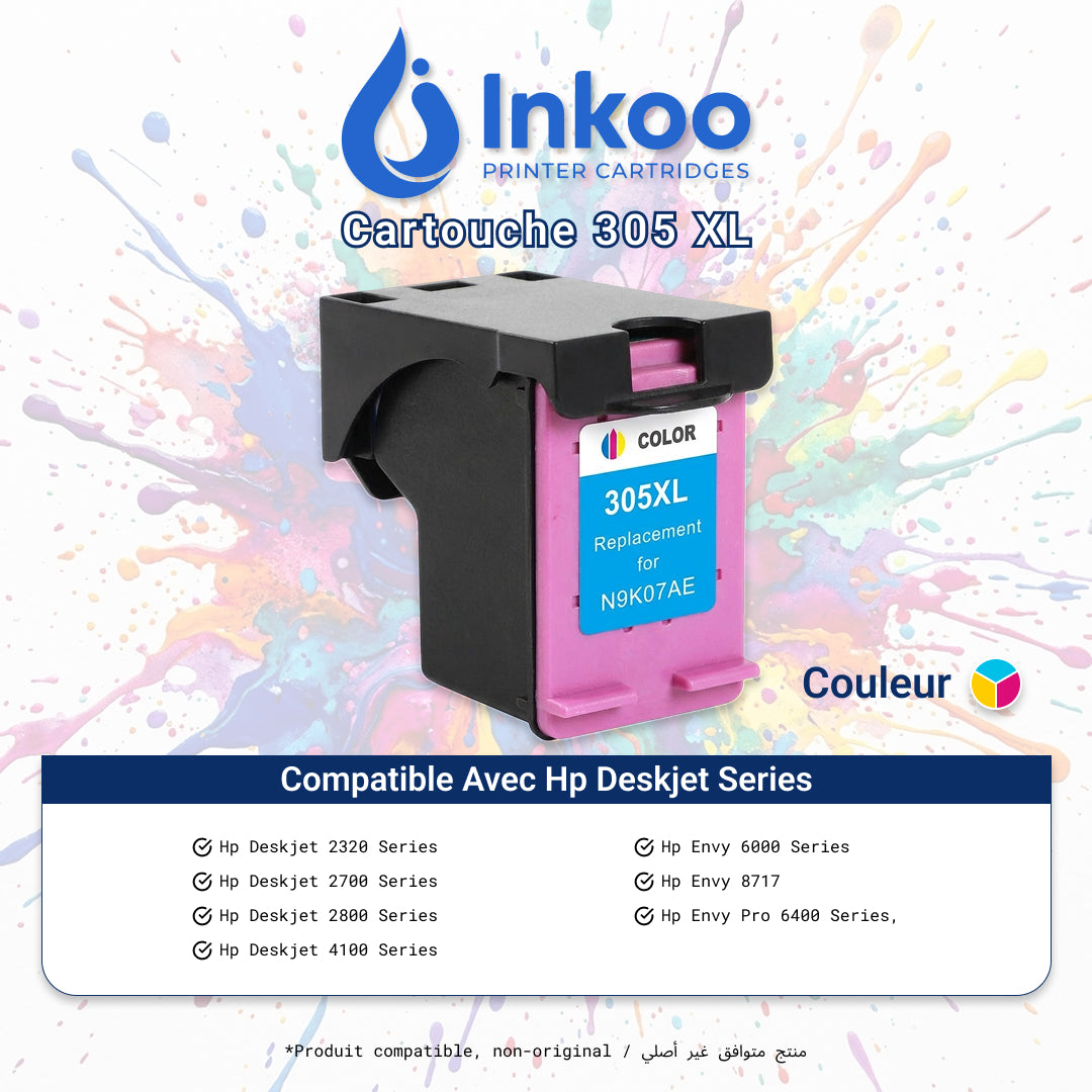 Cartouche Compatible HP 305XL Couleur (Tricolore) – Haute Capacité
